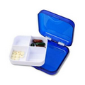 Pill Box, Removable 4 Compartment Tray - Translucent Blue